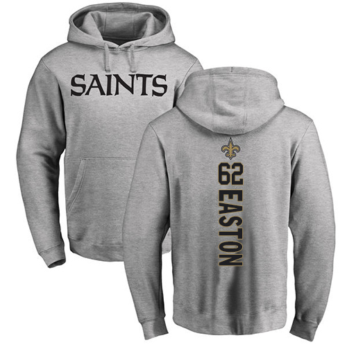 Men New Orleans Saints Ash Nick Easton Backer NFL Football #62 Pullover Hoodie Sweatshirts